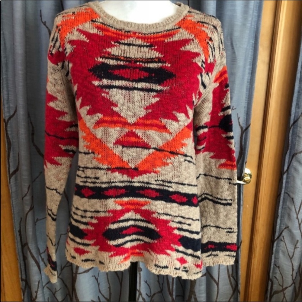 Triple Five Soul S Indian/Aztec boho sweater